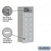 Salsbury Cell Phone Storage Locker - 7 Door High Unit (8 Inch Deep Compartments) - 14 A Doors - Aluminum - Recessed Mounted - Master Keyed Locks  19078-14ARK